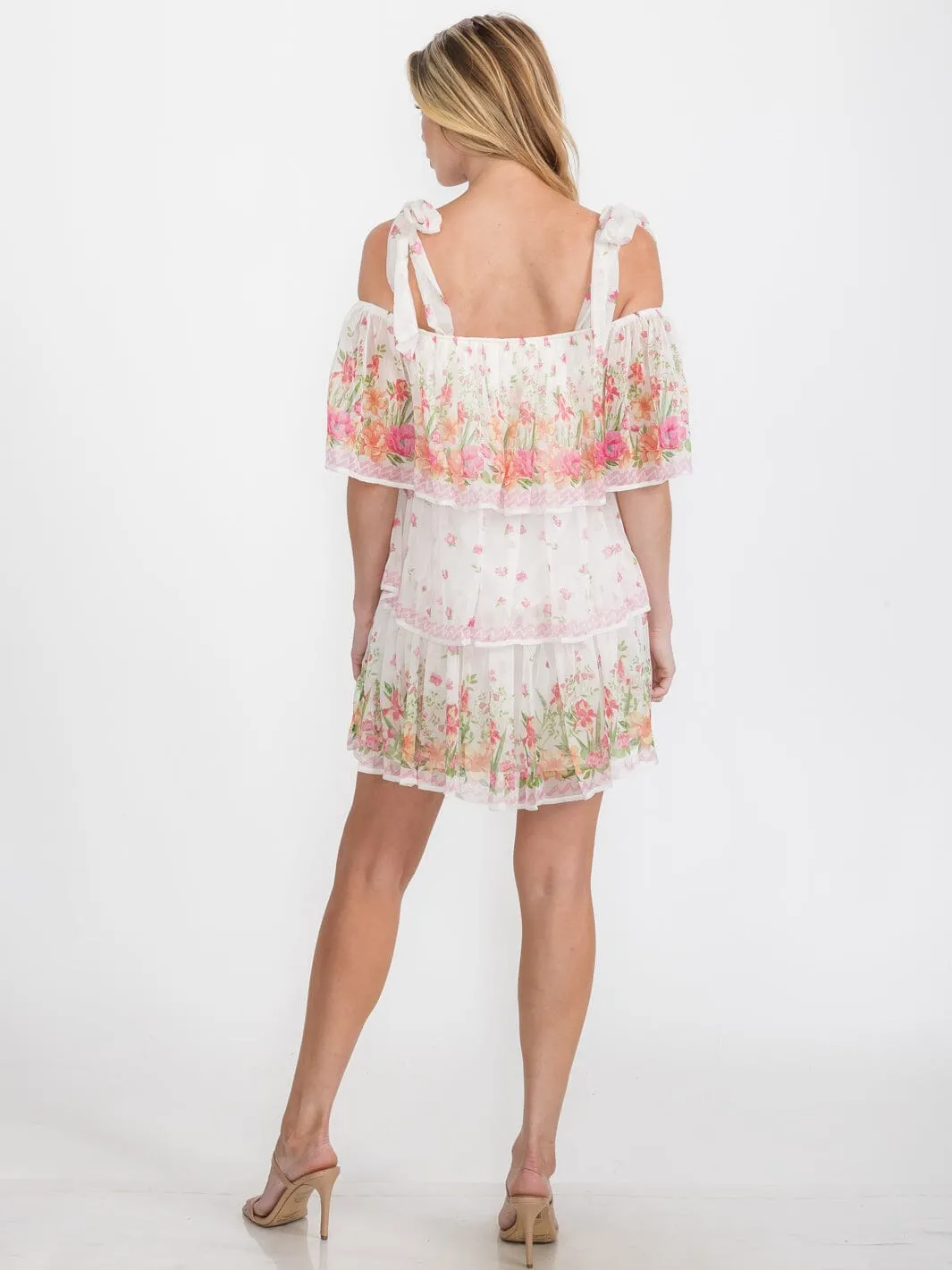 WOMEN'S SLEEVELESS OFF SHOULDER FLORAL MINI DRESS