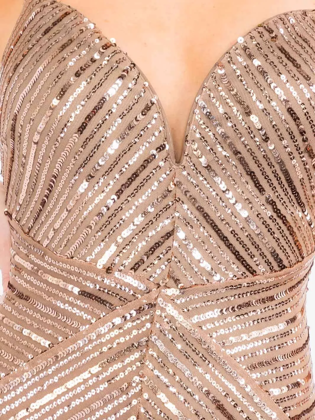 WOMEN'S SLEEVELESS V-NECK OPEN BACK SEQUINS GOWN MAXI DRESS