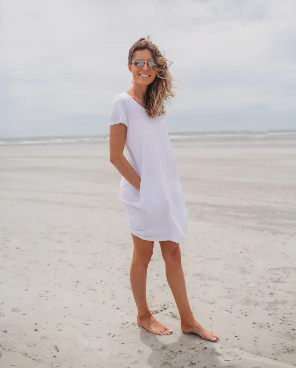 Women's Soft Supima Cotton Easy Cover-Up T-Shirt Pocket Dress | Black