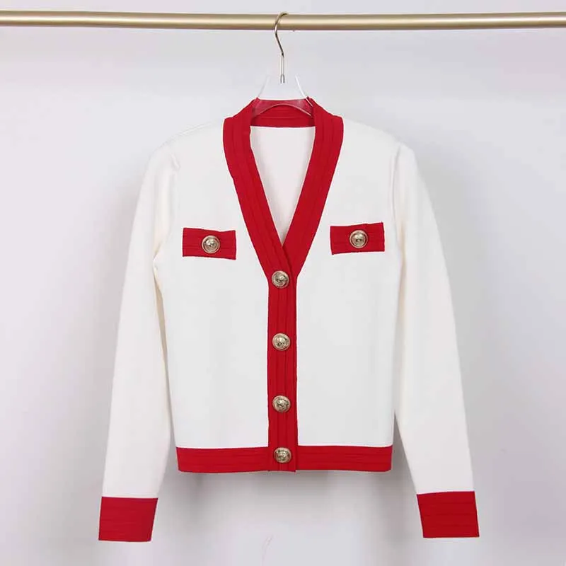 Women's Striped Suit Long Sleeve Short Mini 2 Pieces Sweater   Skirt Suit