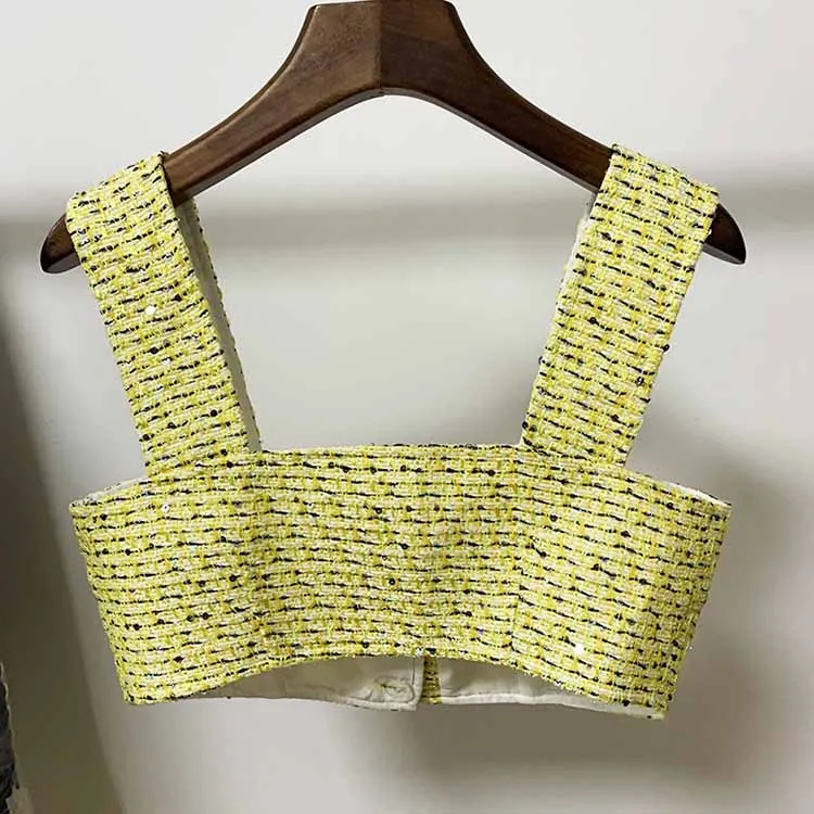 Womens Yellow Three Piece Suit   Short Skirt Formal Set