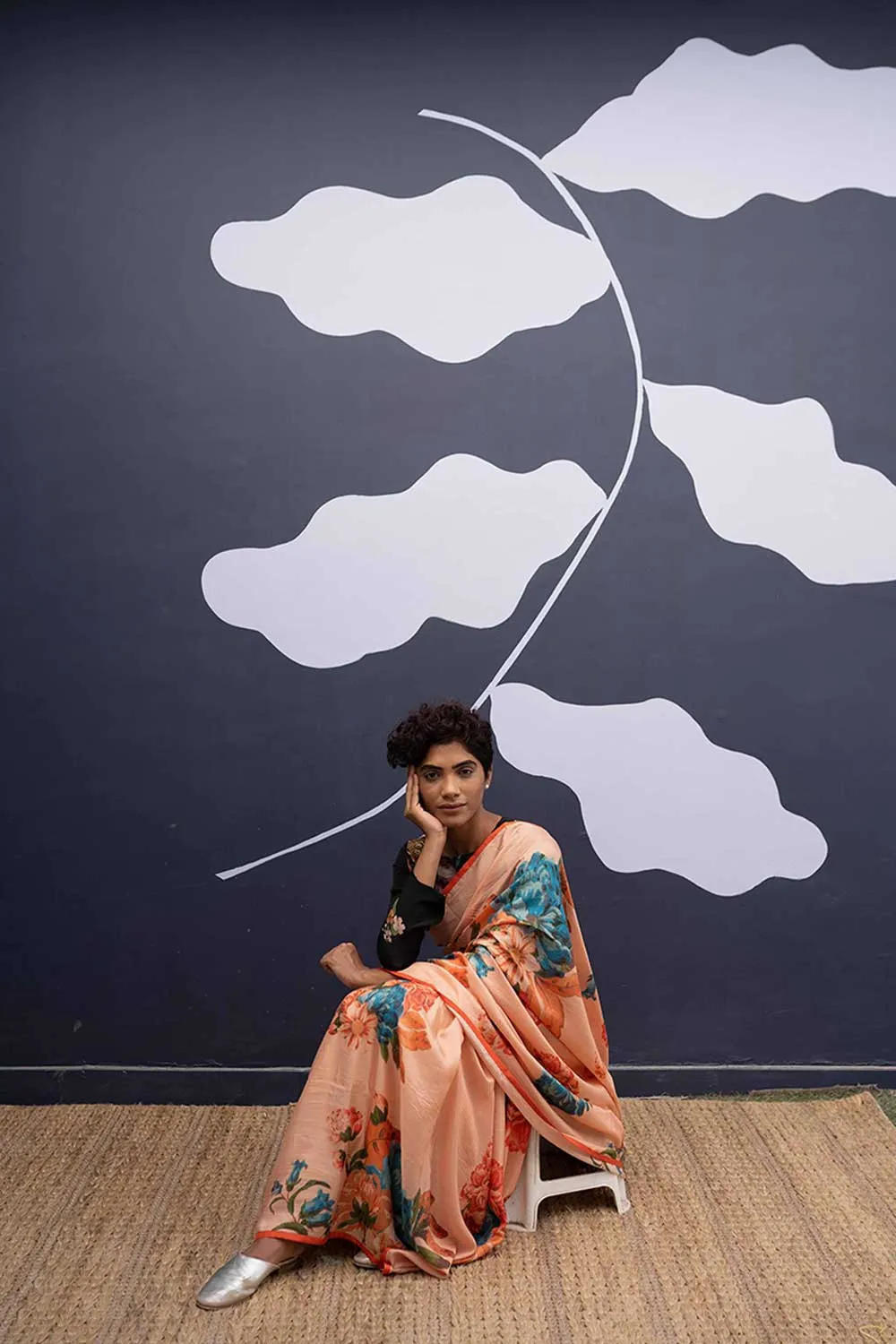 YAM   I  Rambla CORFU PEACH SAREE 1  (SAREE)  [BLOUSE STITCHED/ UNSTITCHED NOT INCLUDED] PURE HABUTAI SILK PEACH YAMSR23