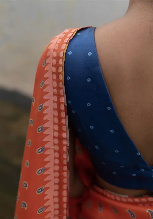 Yam   I   Tavarnelle Luna Blouse BLOUSE  SATIN BLUE An Indian Summer YAMBL17