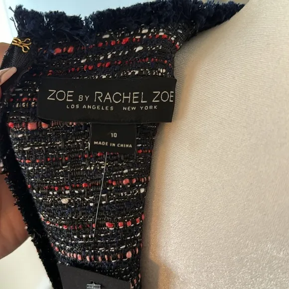 Zoe by Rachel Zoe Tweed and Faux Leather Sheath Dress